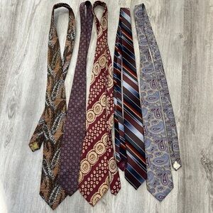 Vintage Men’s Ties; bundle 5 with silk and polyester